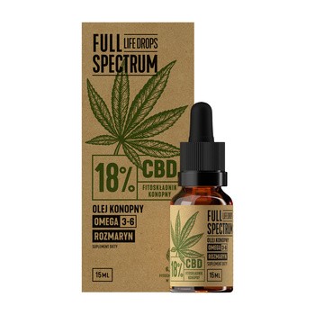 Full Spectrum Life Drops 18% CBD, olejek konopny, 15 ml