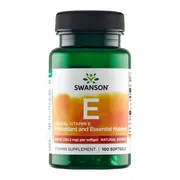 Swanson Witamina E naturalna, 200 IU, kapsułki, 100 szt.
