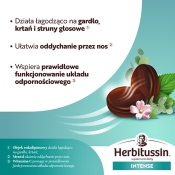 Herbitussin Intense, pastylki do ssania, 10 szt.