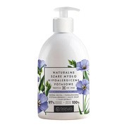 Barwa, Naturalne szare mydło hipoalergiczne potasowe z lnem, płyn, 450 ml