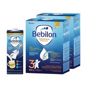 Zestaw 2 x Bebilon Advance Pronutra 3, Junior, formuła na bazie mleka po 1. roku życia, proszek, 1000 g + Bebilon Junior, gotowa do picia wzbogacona formuła na bazie mleka, od 2. do 6. roku życia, 1l