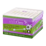 Silver Care, patyczki do uszu z organicznej bawełny dla niemowląt i dzieci, 56 szt.