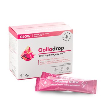 Colladrop Glow, kolagen 5000 mg, proszek, saszetki, 30 szt.