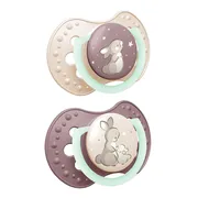 Canpol Lovi, smoczek silikonowy dynamiczny, Night&Day Girl, 0-6m, 2 szt.