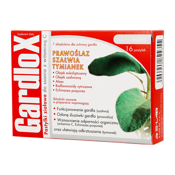 Gardlox, pastylki ziołowe do ssania z witaminą C, 16 szt.