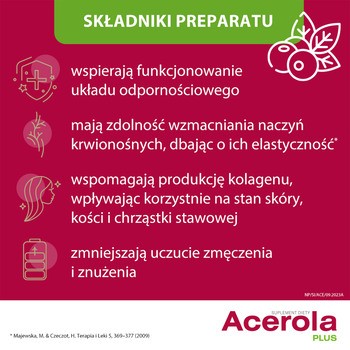 NutroPharma, Acerola Plus, tabletki do ssania, smak owocowy, 60 szt.