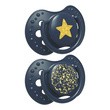 Canpol Lovi Stardust, smoczek silikonowy uspokajający, dynamiczny 0-3 m, niebieski, 2 szt.