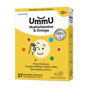 UmmU Multiwitamina&Omega 12+, pastylki żelowe do rozgryzania i żucia, smak owocowy, 27 szt.