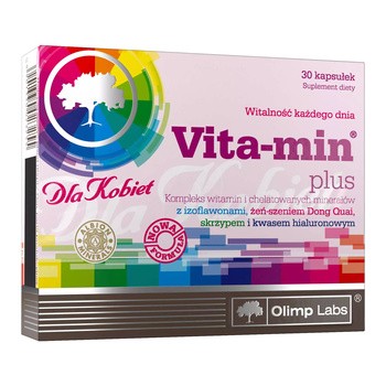 Olimp Vita-Min Plus dla kobiet, kapsułki z kwasem hialuronowym, 30 szt 