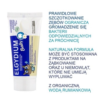 Elgydium Baby, pasta do zębów w żelu, dla dzieci od 6 miesięcy do 2 lat, 30 ml