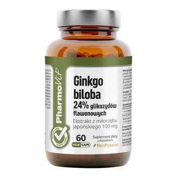 Pharmovit Ginkgo biloba 24% glikozydy flawonowych, kapsułki, 60 szt.