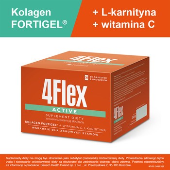 4Flex Active, saszetki z proszkiem, smak truskawkowy, 30 szt.
