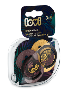 Canpol Lovi, smoczek uspokajający silikonowy, dynamiczny, Jungle, girl, 3-6m, 2 szt.