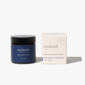 Mokosh aktywny peeling do twarzy, róża z jagodą, 60 ml