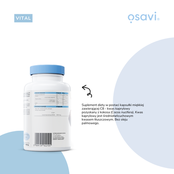 Osavi Kwas Kaprylowy 1200 mg, kapsułki, 120 szt.