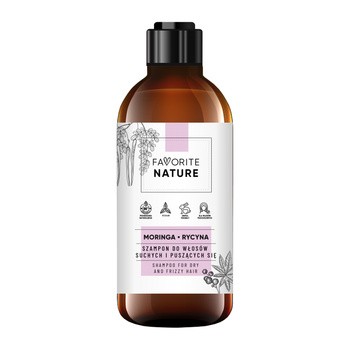 Favorite Nature, szampon do włosów suchych i puszących się Moringa&Rycyna, 400 ml