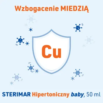 Sterimar Baby Hipertoniczny, spray do nosa wzbogacony miedzią, 50 ml