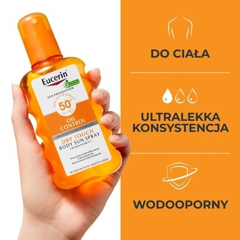 Eucerin Sun Oil Control SPF50+Dry Touch, spray ochronny, 200 ml