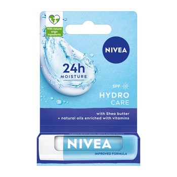 Nivea Hydro Care, pielęgnująca pomadka do ust, 4,8 g