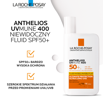 La Roche-Posay Anthelios, niewidoczny fluid SPF50+, 50 ml