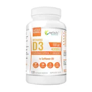 Wish Witamina D3 4000IU, cholekalcyferol z lanoliny, kapsułki, 120 szt.