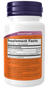 Now Foods Koenzym Q10 100 mg z głogiem, kapsułki, 30 szt.