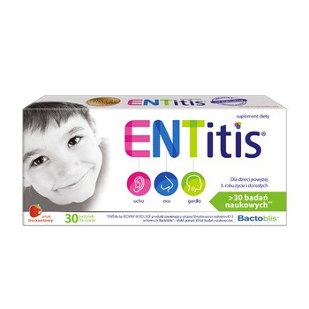 ENTitis, pastylki do ssania, smak truskawkowy, 30 szt.