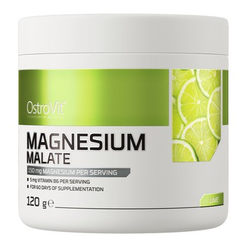 OstroVit Magnesium Malate, proszek, smak limonkowy, 120 g