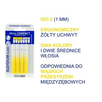 Elgydium Clinic Mono Compact 2, szczoteczka międzyzębowa, 4 szt.