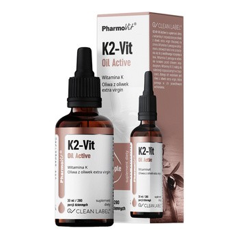 Clean label Pharmovit, K2-Vit Oil Active, krople, 30 ml