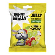 Bunny Ninja, żelki bez cukru o smaku owocowym w kształcie kółeczek, 75 g