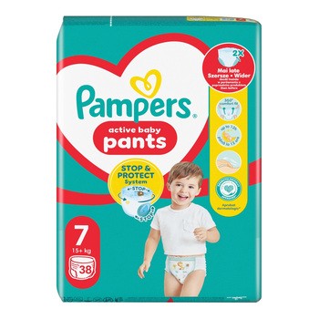 Pampers Active Baby Pants, pieluchomajtki, rozmiar 7, 38 szt.