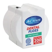 Active, nić dentystyczna, miętowa woskowana, 200 m