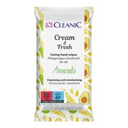 Cleanic Cream&Fresh Avocado, chusteczki nawilżane do rąk, 15 szt.