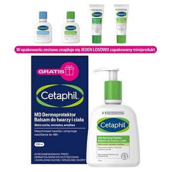 Cetaphil MD Dermoprotektor, balsam do twarzy i ciała, 236ml + mini produkt