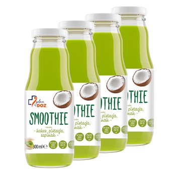 Zestaw 4x Plan by DOZ Smoothie o smaku kokos, pistacja, szpinak, 300 ml