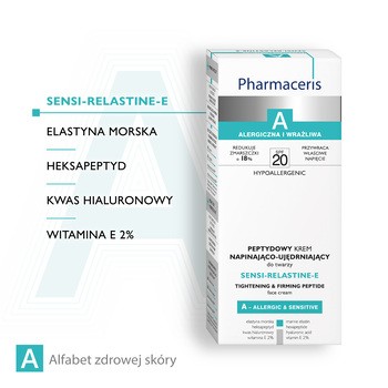 Pharmaceris A Sensi-Relastine-E, peptydowy krem napinająco-ujędrniający, SPF 20, 50 ml