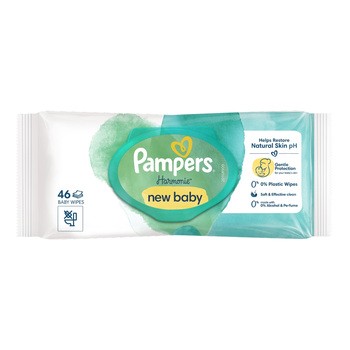 Pampers Harmonie New Baby, chusteczki nawilżane, 46 szt.