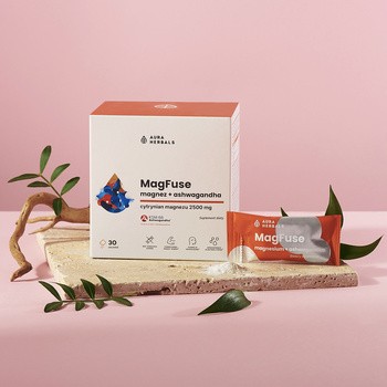 Aura Herbals MagFuse magnez + ashwagandha, saszetki z proszkiem, 30 szt.