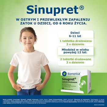 Sinupret, tabletki drażowane, 50 szt.