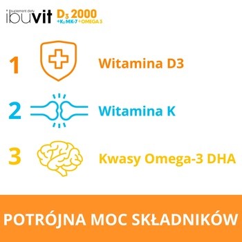 Ibuvit D3 2000+K2 MK-7 Omega 3, kapsułki, 30 szt.