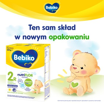 Bebiko 2R NUTRIflor Expert, mleko następne dla niemowląt z kleikiem ryżowym, 6 m+, proszek, 600 g