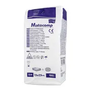 Kompresy gazowe Matocomp, 17-nitkowe, 7,5 x 7,5 cm, 8-warstwowe, 100 szt.