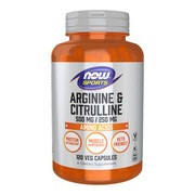 Now Sports Arginine & Citrulline 500mg/250mg, kapsułki, 120 szt.