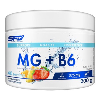 SFD Mg + B6, proszek, smak tutti frutti, 200 g