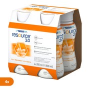 Zestaw 4 x Resource 2.0, płyn o smaku morelowym, 4 x 200 ml