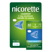 Nicorette Coolmint, 2 mg, tabletki do ssania, 40 szt.