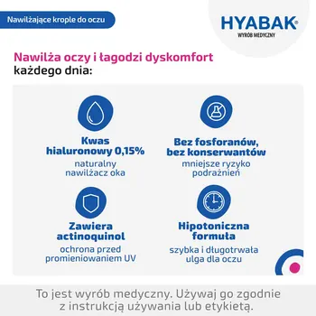 Hyabak 0,15%, krople do oczu i soczewek kontaktowych, nawilżające, 10 ml