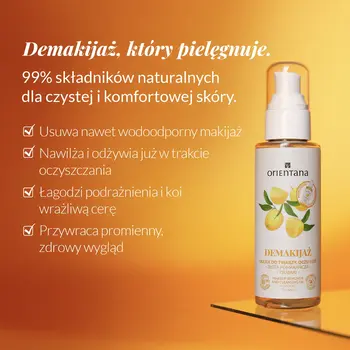 Orientana, olejek do demakijażu twarzy i oczu złota pomarańcza, 150 ml