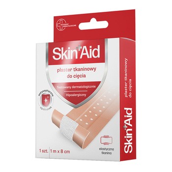 Skin Aid, plaster tkaninowy do cięcia, 8 cm x 1 m, 1 szt.